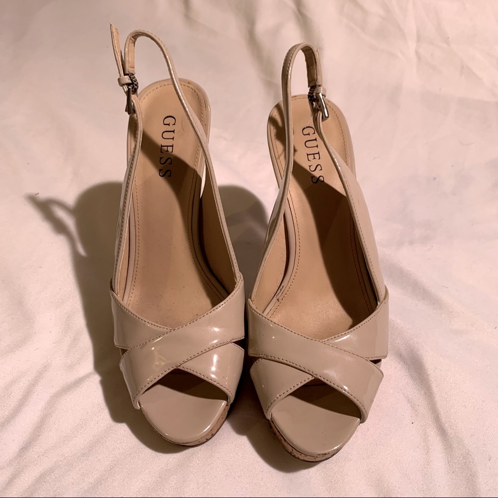 Guess open toed cork platform women sandal